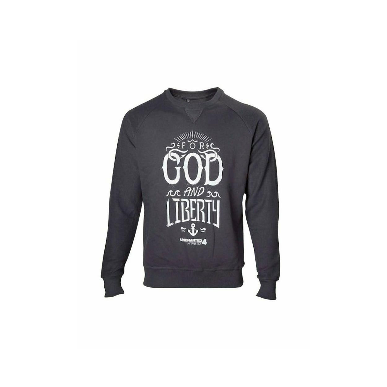 Uncharted 4 Pullover For God and Liberty Preto Difuzed