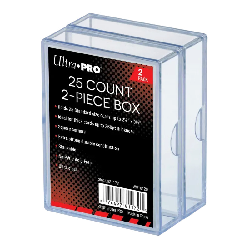 Ultra Pro - 2-Piece Storage Box - for 25 Cards - Clear (2 Boxes)