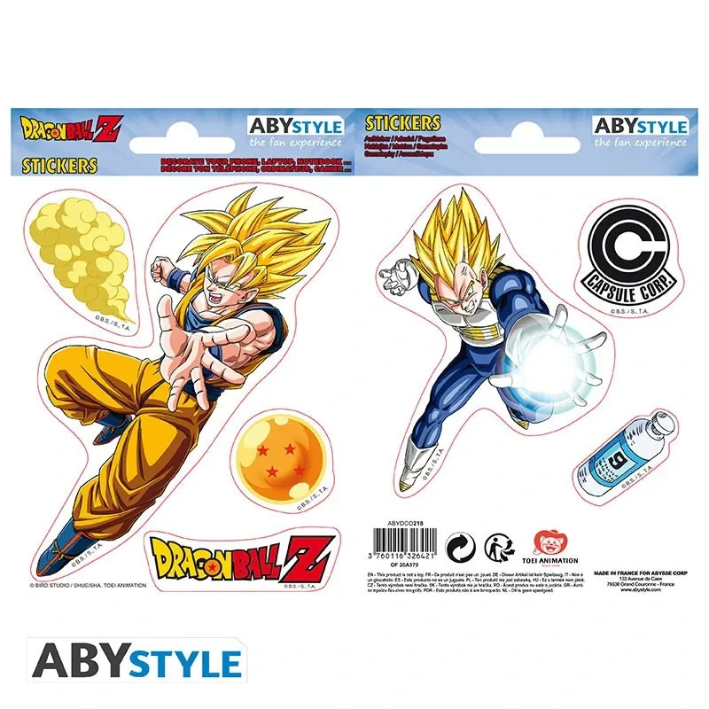 Mini adesivi Dragon Ball Z Goku & Vegeta 16 x 11 cm