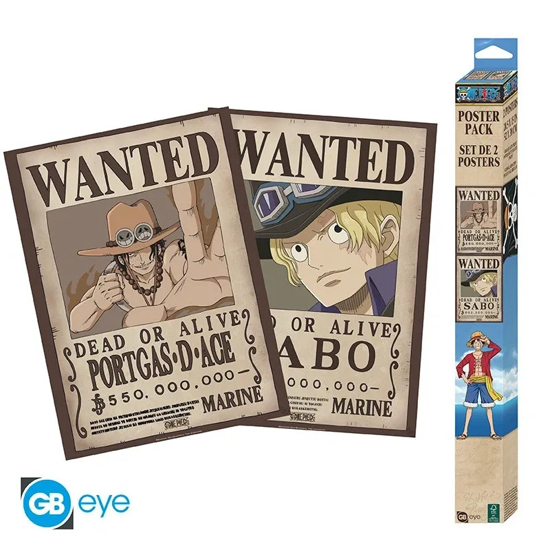 Poster Set One Piece Wanted Sabo & Ace Chibi 52 x 38 cm GB Eye
