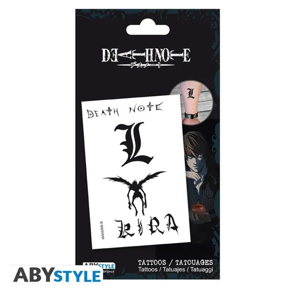 Tatuagens Temporárias Death Note L, Kira & Ryuk ABYstyle