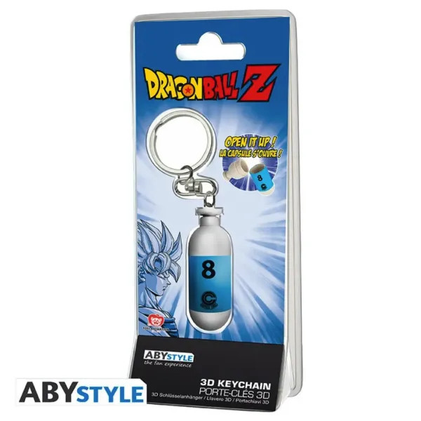 Dragon Ball Z Porte-clés 3D Capsule Corp Bleu Officiel ABYstyle
