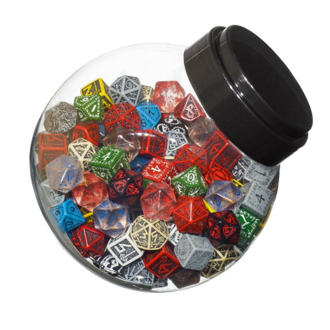 Dados Q Workshop Jar of Dice D6 D10 D20 150 Unidades
