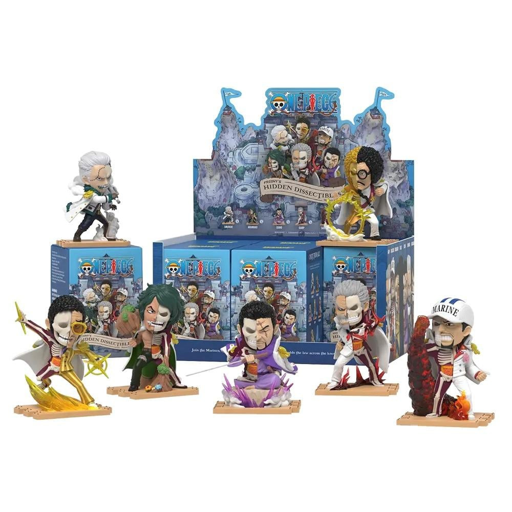 One Piece Freeny's Hidden Dissectables Marines Edition 4 inch Vinyl Figure Blind Box Display (6)