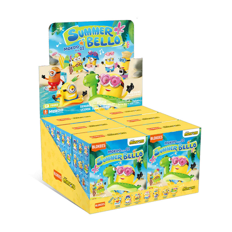 Minions Figura Surpresa Mokoo Series 02 Summer Bello Caixa 6 Unidades Blokees
