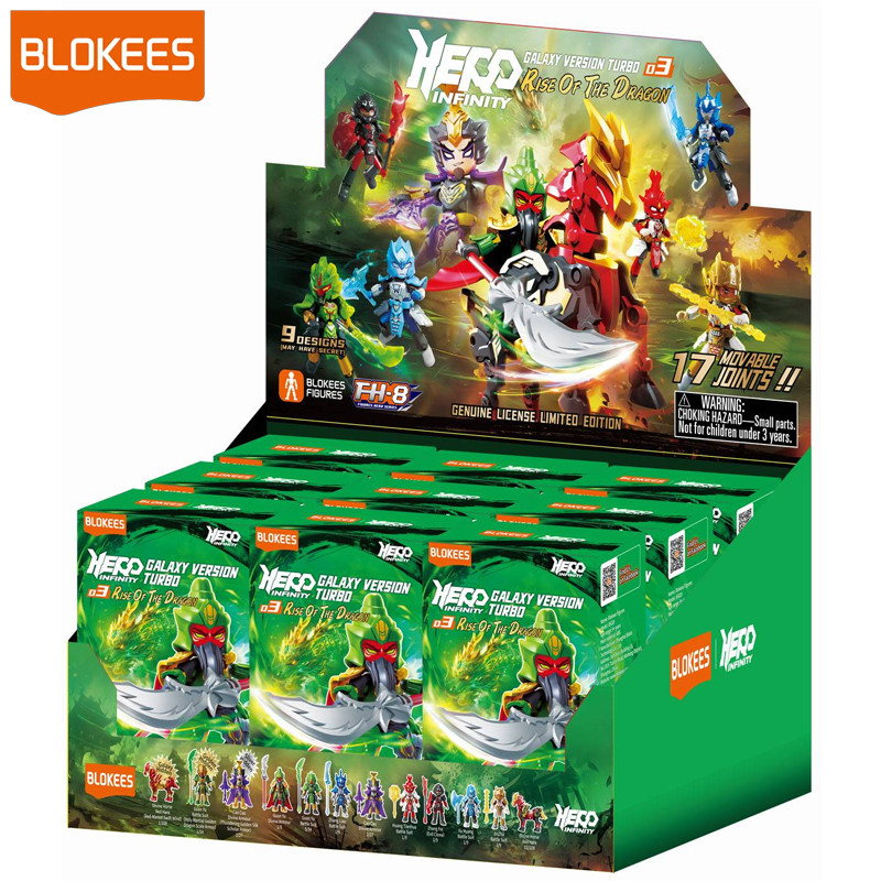 Blokees Herospire Warrior Version 03 Rise of the Dragon Blind Box Display 9 Unidades