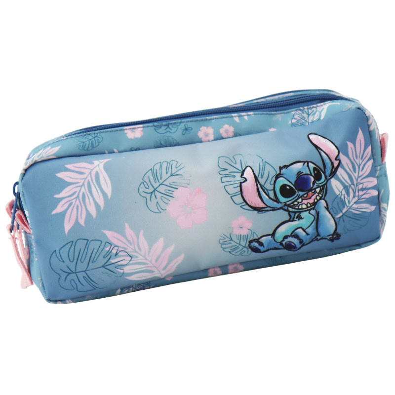 Estojo Stitch Disney com 2 Fechos e 3 Compartimentos