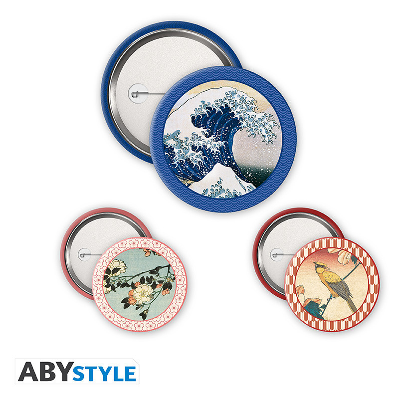 Badges Hokusai Pack de 3 ABYstyle