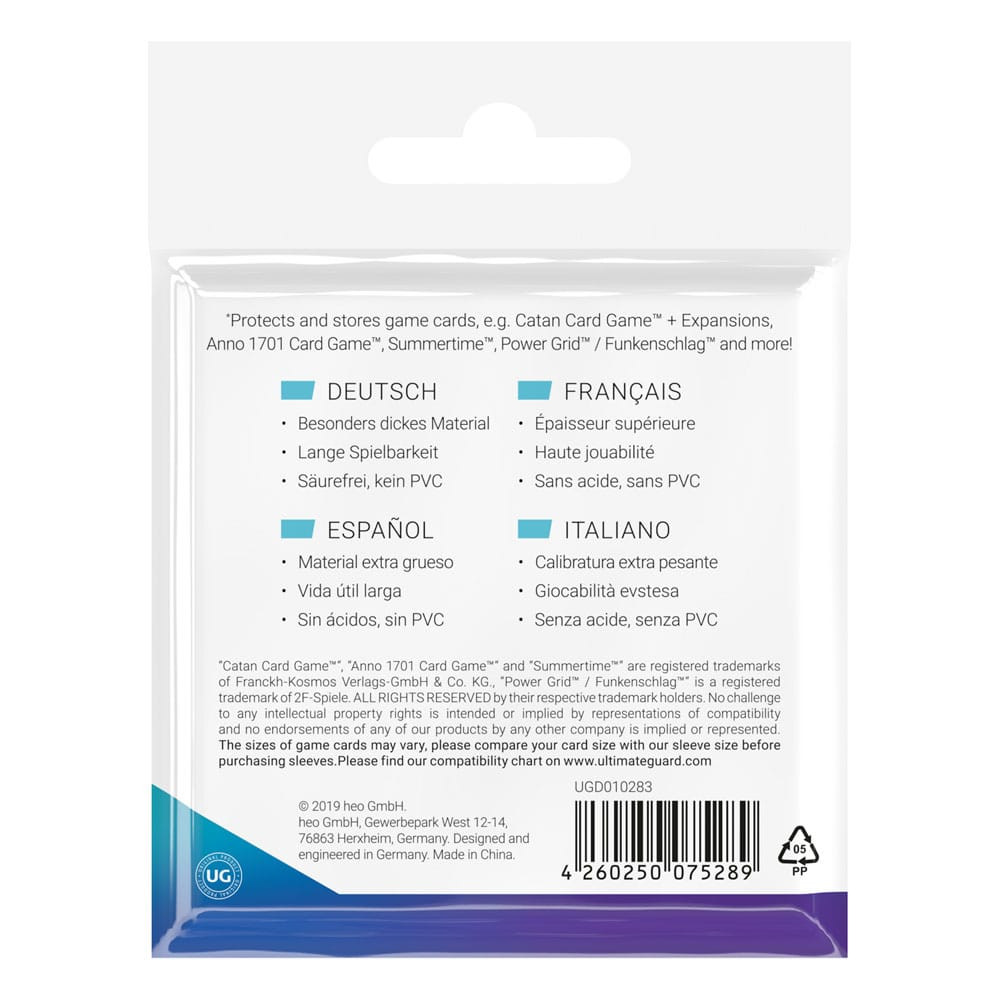 Sleeves Quadradas 73x73 mm para Board Games Ultimate Guard