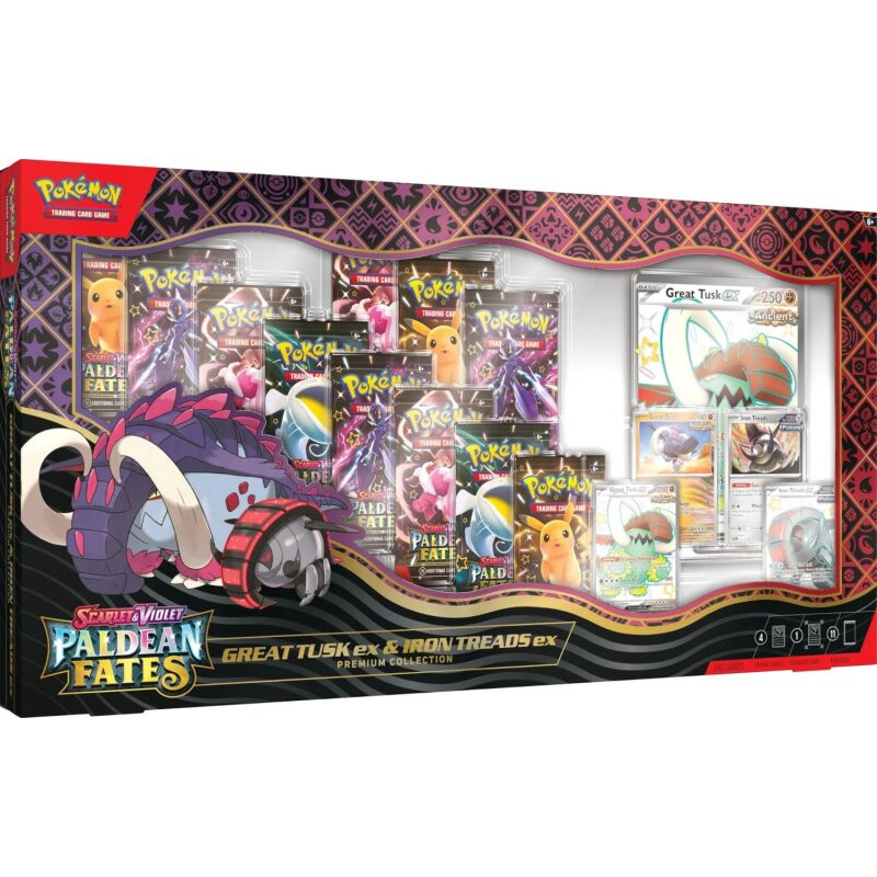 Pokémon TCG Paldean Fates Premium Collection Great Tusk ex & Iron Treads ex