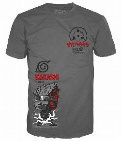 T-Shirt Naruto Shippuden Kakashi Split Cinzenta Funko
