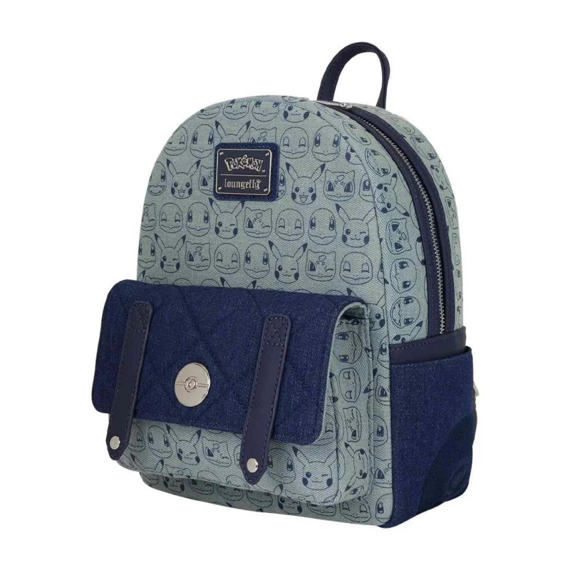 Pokémon Faux Denim Mini Backpack Loungefly