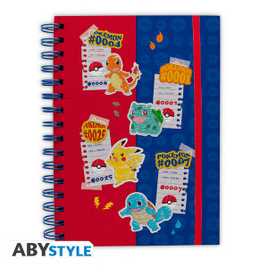 Caderno A5 Espiral Pokémon Blue & Red Partners ABYstyle
