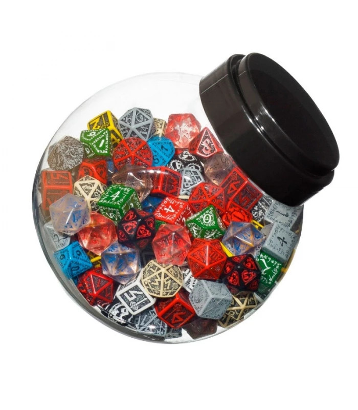 Dados Q Workshop Jar of Dice D6 D10 D20 150 Unidades