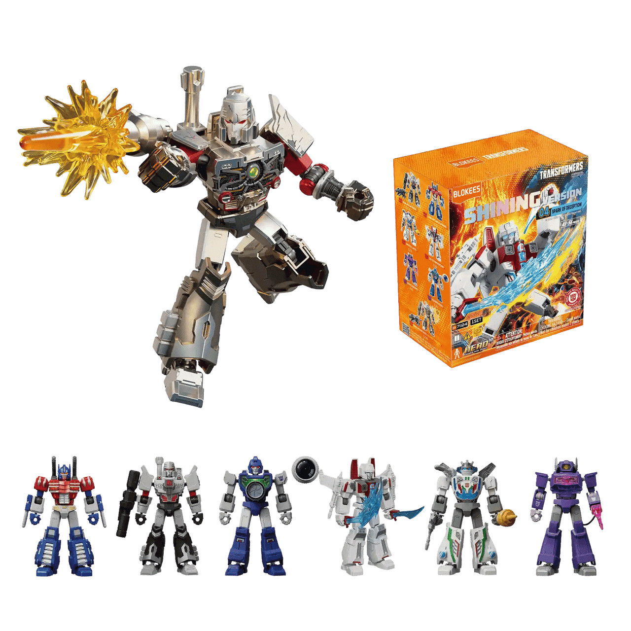Scatola da esposizione Blokees Transformers Shining Version 04 Spark of Deception 6 unità