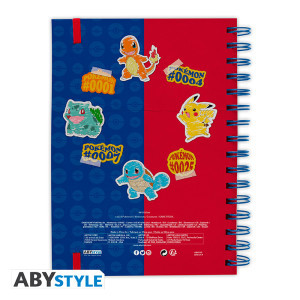 Caderno A5 Espiral Pokémon Blue & Red Partners ABYstyle