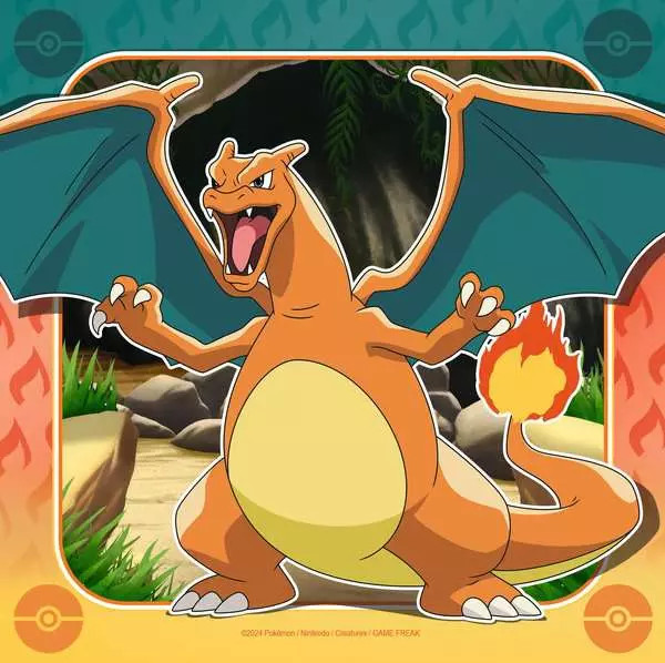 Pokémon Puzzle 3x49 Teile Pikachu, Charizard und Eevee Ravensburger