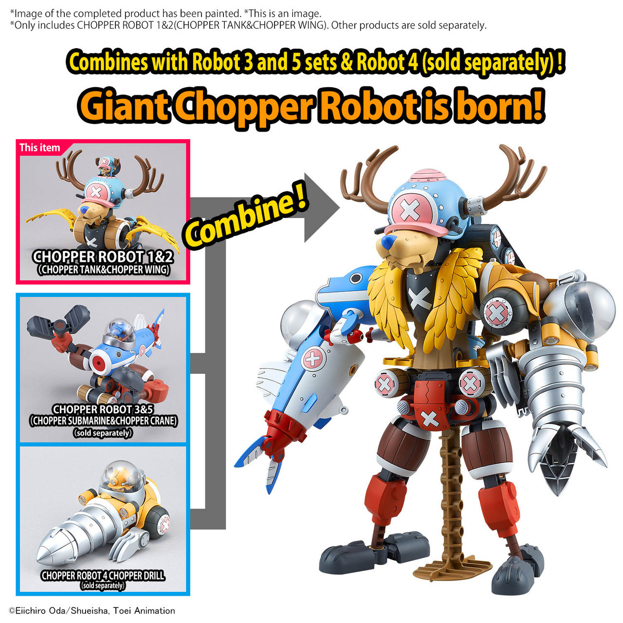 Model Kit One Piece Chopper Robo 1 & 2 Chopper Tank & Chopper Wing Bandai