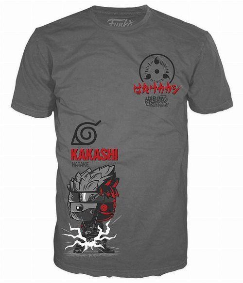 T-Shirt Naruto Shippuden Kakashi Split Cinzenta Funko