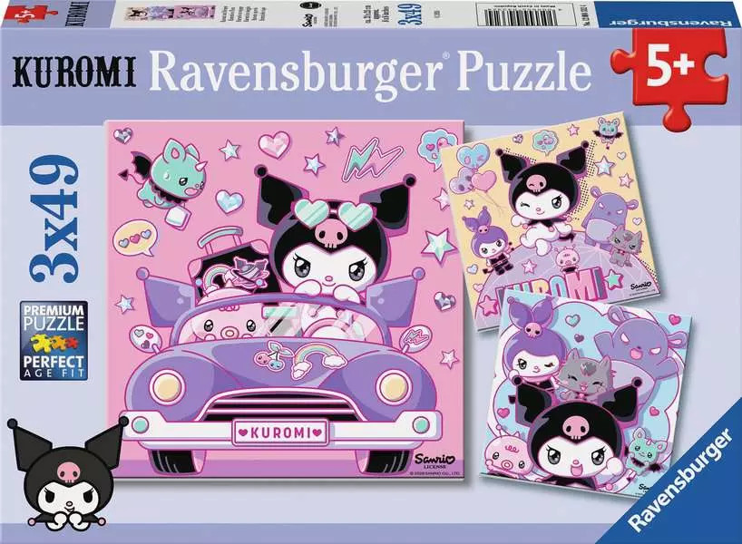 Puzzle Kuromi 3x49 Peças Sanrio Ravensburger
