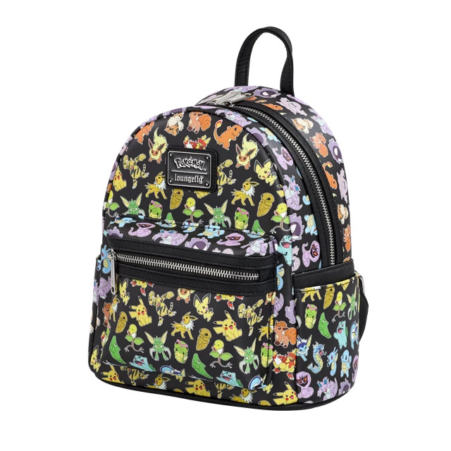 Pokémon Mini-Rucksack mit Allover-Print mehrerer Charaktere von Loungefly