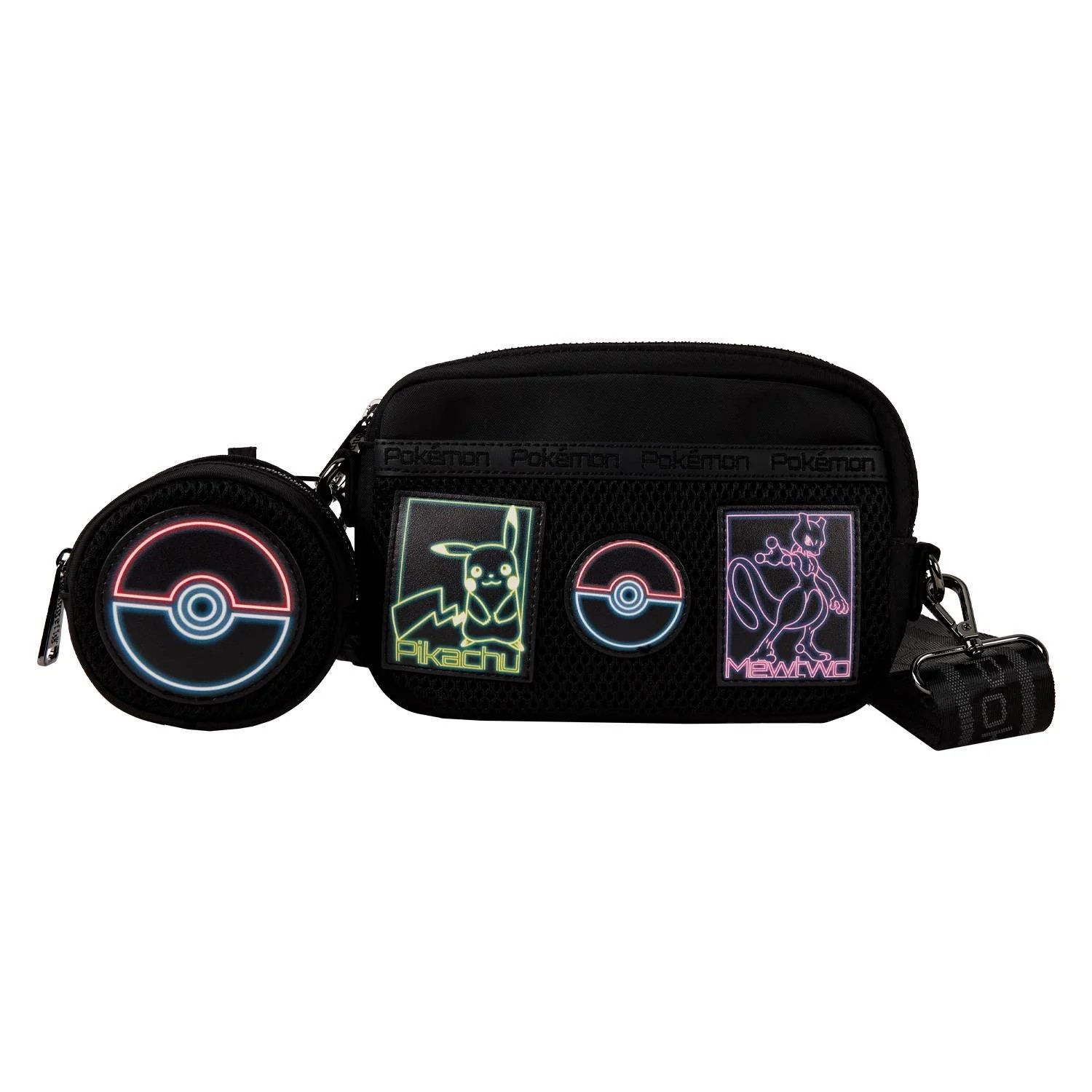Mala Tiracolo Pokémon Pikachu & Mewtwo Glow com Bolsa Moeda Loungefly