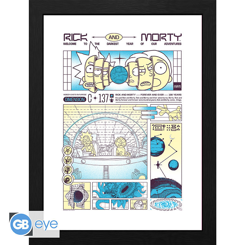 Gerahmtes Poster Rick and Morty Bad Trip ABYstyle