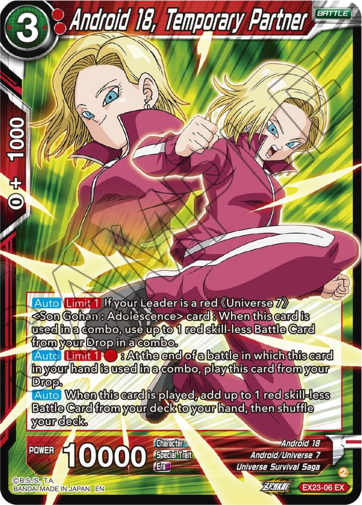 Android 18, Temporary Partner - Expansion Deck Box Set 23: Premium Anniversary Box 2023 - Near Mint