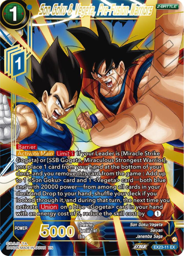 Son Goku & Vegeta, Guerreros Pre-Fusión - Expansion Deck Box Set 23: Premium Anniversary Box 2023 - Near Mint