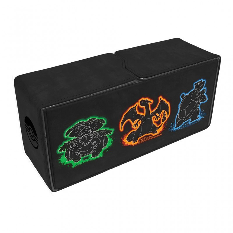 Deck Box Pokémon Neon Kanto Alcove Vault com Venusaur, Charizard e Blastoise Ultra PRO