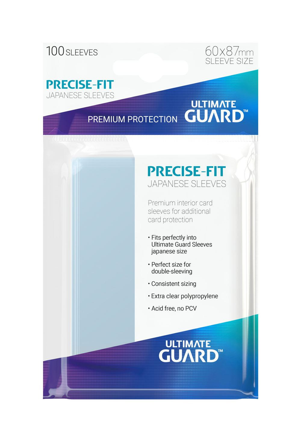 Sleeves Precise-Fit Japanese Size Transparent 100 Ultimate Guard