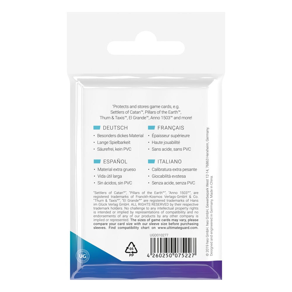 Sleeves Mini European para Board Games 46 x 71 mm Ultimate Guard